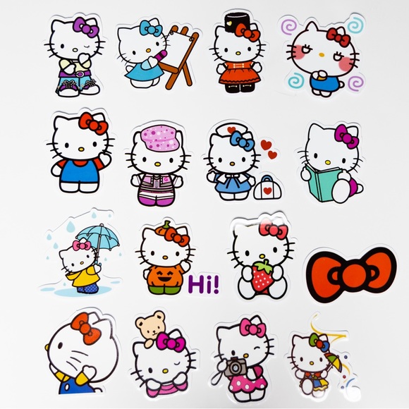 16 pcs Hello Kitty Sanrio Vinyl stickers decals - Picture 1 of 3